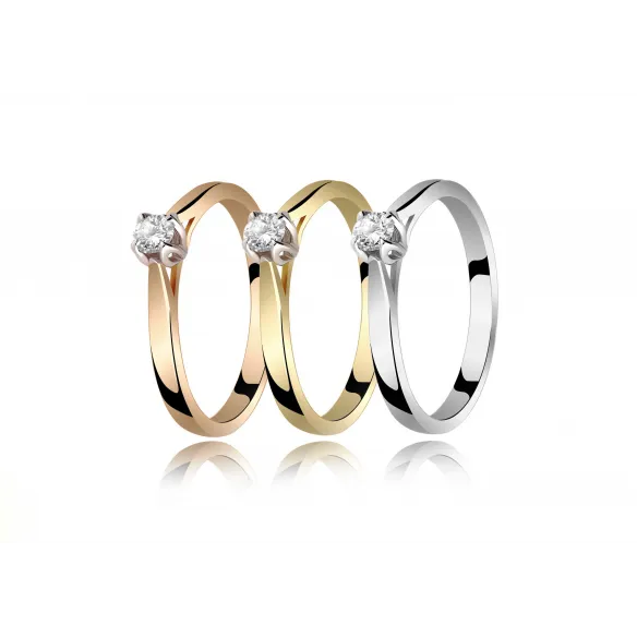 Pierścionek Złoty Z Brylantem 0,15ct RS0427