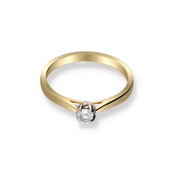 Pierścionek Złoty Z Brylantem 0,15ct RS0427