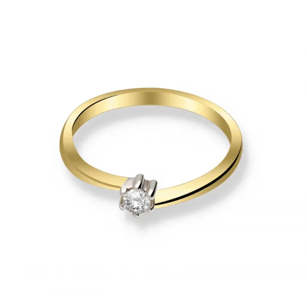 Pierścionek Złoty Z Brylantem 0,10ct RS0386