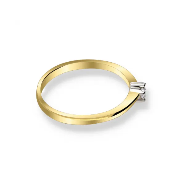 Pierścionek Złoty Z Brylantem 0,10ct RS0386