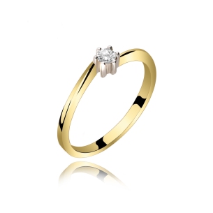 Pierścionek Złoty Z Brylantem 0,10ct RS0386
