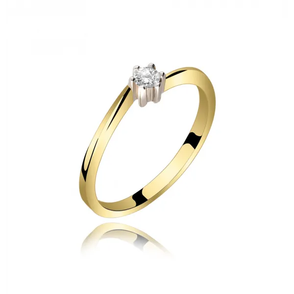 Pierścionek Złoty Z Brylantem 0,10ct RS0386