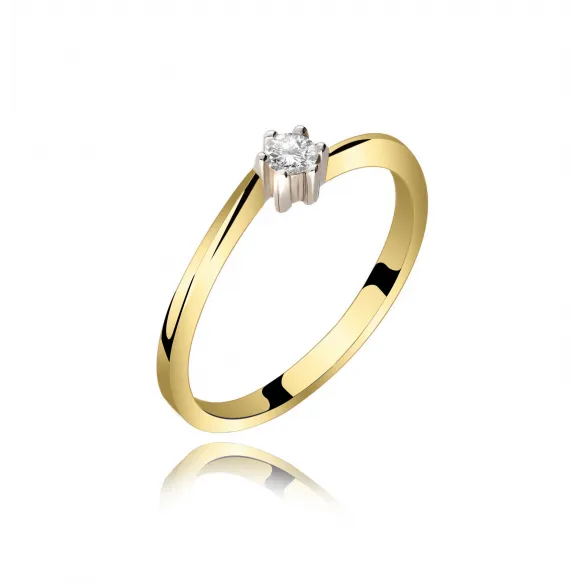 Pierścionek Złoty Z Brylantem 0,10ct RS0386