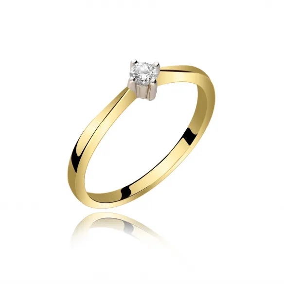 Pierścionek Złoty Z Brylantem 0,10ct RS0249