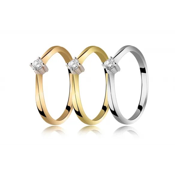 Pierścionek Złoty Z Brylantem 0,10ct RS0249