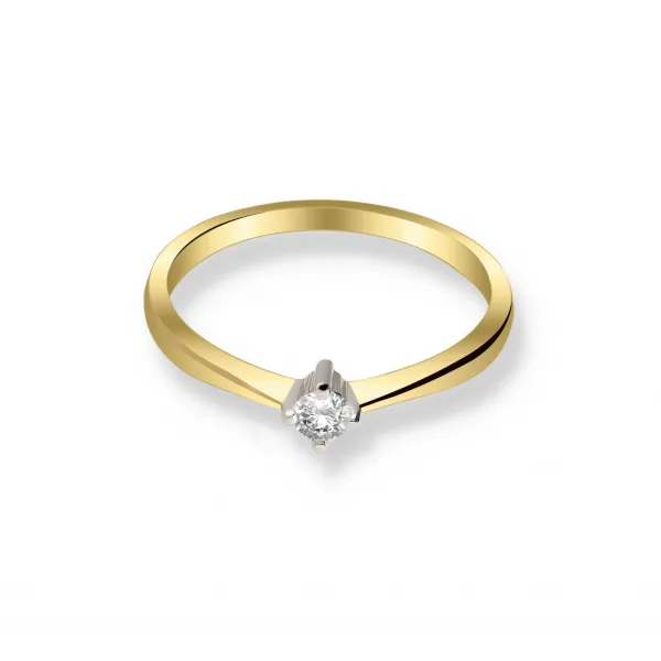 Pierścionek Złoty Z Brylantem 0,10ct RS0249