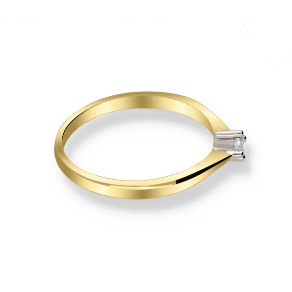 Pierścionek Złoty Z Brylantem 0,10ct RS0249