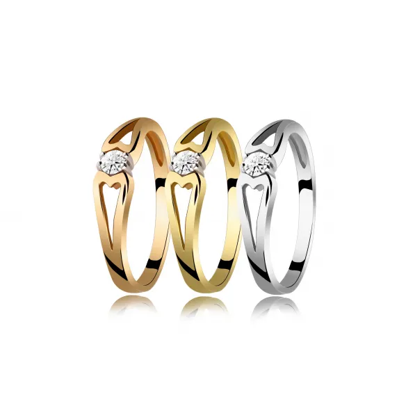 Pierścionek Złoty Z Brylantem 0,10ct RS0123