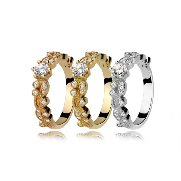 Pierścionek Złoty Z Brylantami 0,48ct RS0996