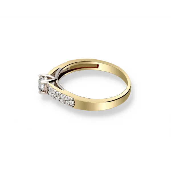 Pierścionek Złoty Z Brylantami 0,42ct RS0127