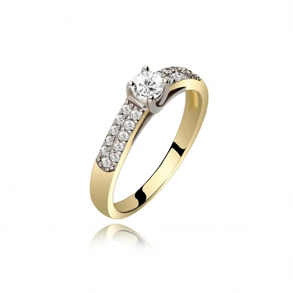 Pierścionek Złoty Z Brylantami 0,42ct RS0127