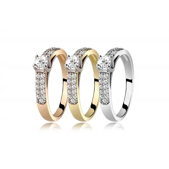 Pierścionek Złoty Z Brylantami 0,42ct RS0127