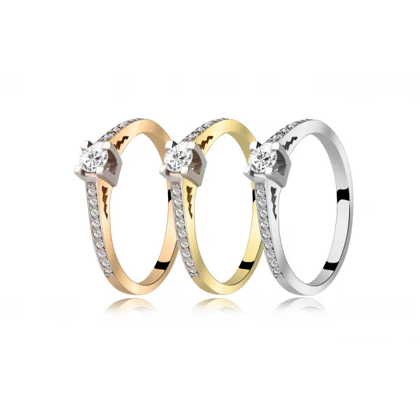 Pierścionek Złoty Z Brylantami 0,24ct RS0205