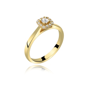 Pierścionek Złoty Z Brylantami 0,16ct RSTB997