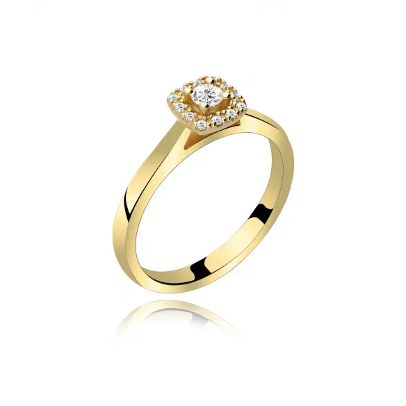 Pierścionek Złoty Z Brylantami 0,16ct RSTB997