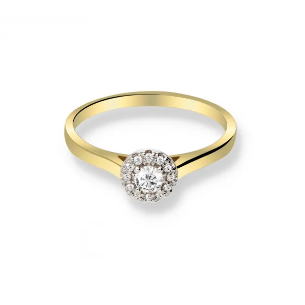 Pierścionek Złoty Z Brylantami 0,18ct RSM0001