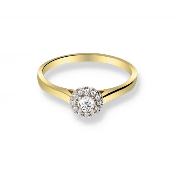 Pierścionek Złoty Z Brylantami 0,18ct RSM0001