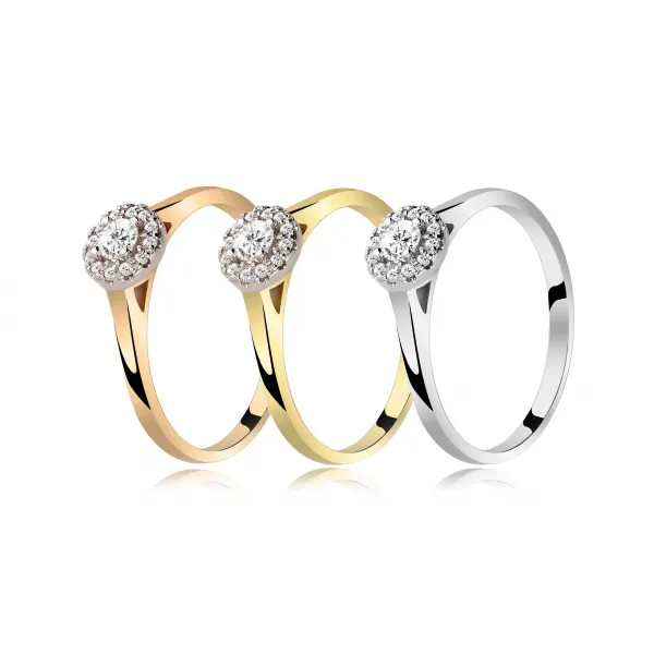 Pierścionek Złoty Z Brylantami 0,18ct RSM0001