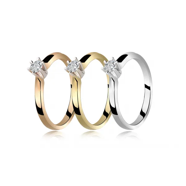 Pierścionek Złoty Z Brylantem 0,15ct RS0491