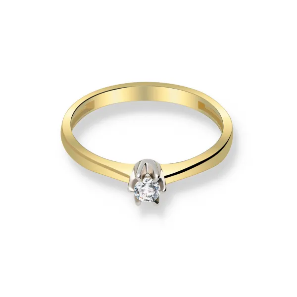 Pierścionek Złoty Z Brylantem 0,10ct RS0039