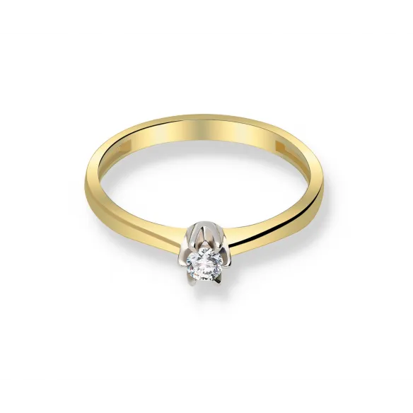 Pierścionek Złoty Z Brylantem 0,10ct RS0039