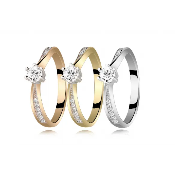 Pierścionek Złoty Z Brylantami 0,21ct RS0258