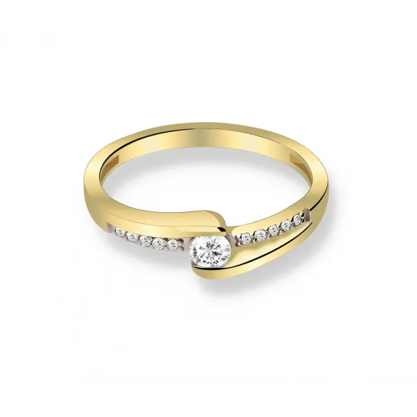 Pierścionek Złoty Z Brylantami 0,20ct RS0280