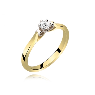 Pierścionek Złoty Z Brylantem 0,15ct RS0377