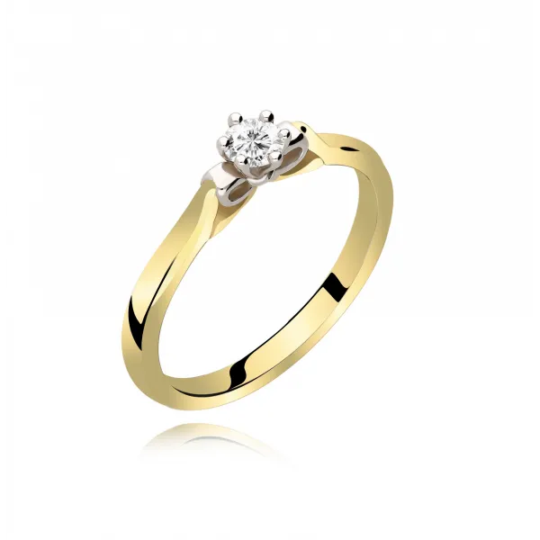 Pierścionek Złoty Z Brylantem 0,15ct RS0377