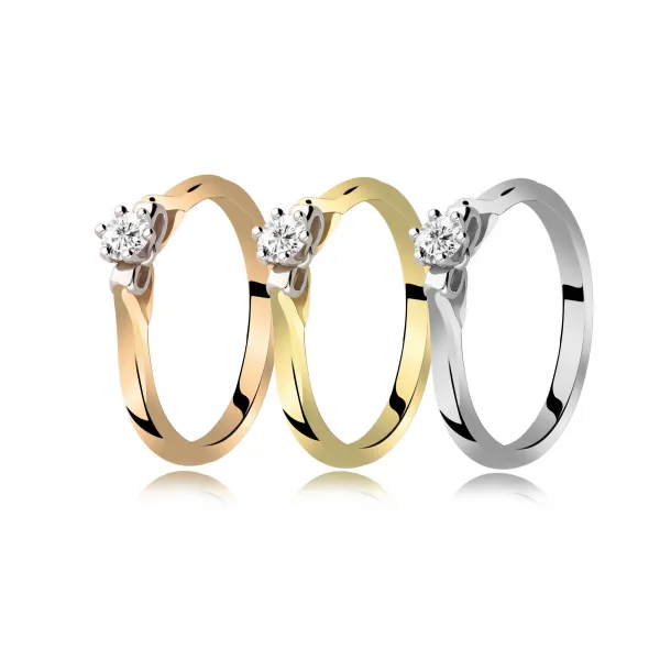 Pierścionek Złoty Z Brylantem 0,15ct RS0377