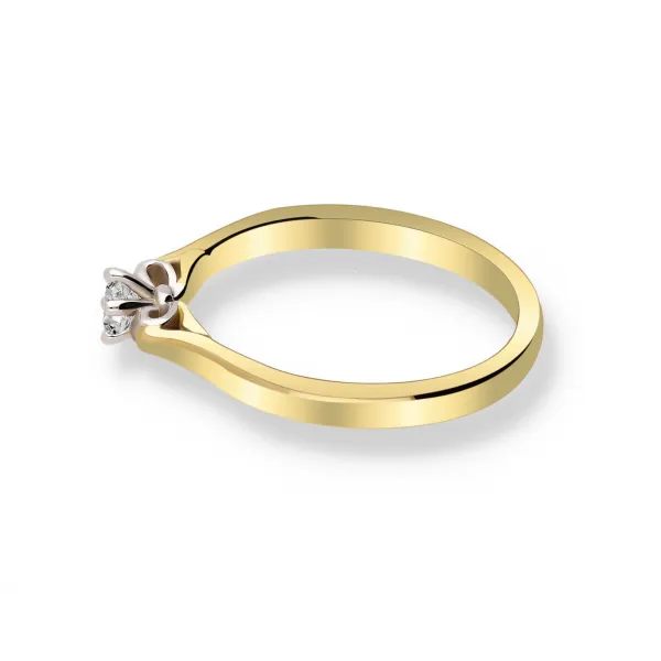 Pierścionek Złoty Z Brylantem 0,15ct RS0377