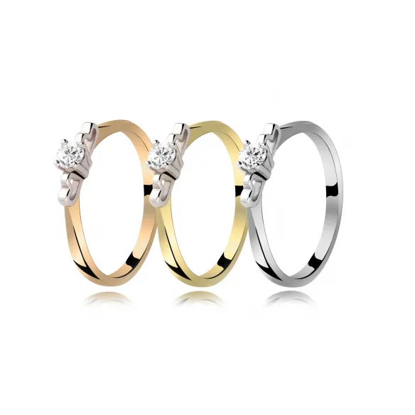 Pierścionek Złoty Z Brylantem 0,15ct RS0267