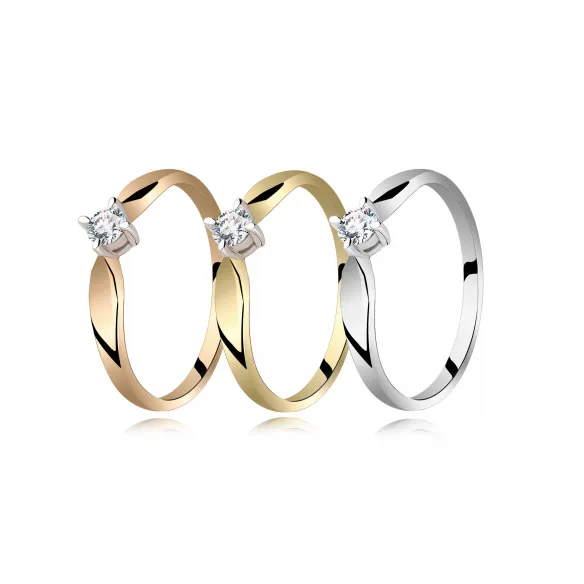 Pierścionek Złoty Z Brylantem 0,15ct RS0434