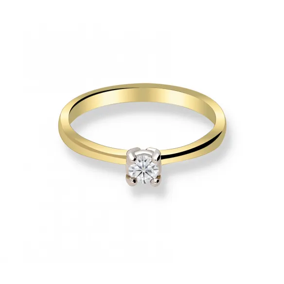 Pierścionek Złoty Z Brylantem 0,15ct RS0389