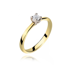 Pierścionek Złoty Z Brylantem 0,15ct RS0389
