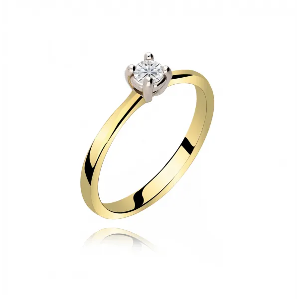 Pierścionek Złoty Z Brylantem 0,15ct RS0389