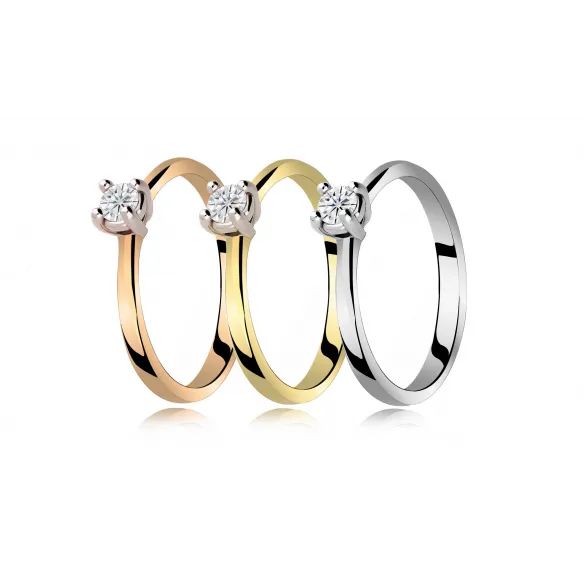 Pierścionek Złoty Z Brylantem 0,15ct RS0389