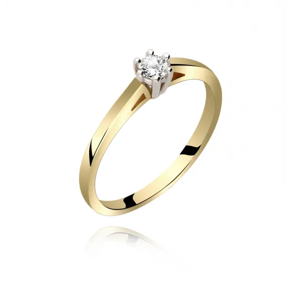 Pierścionek Złoty Z Brylantem 0,15ct RS0328