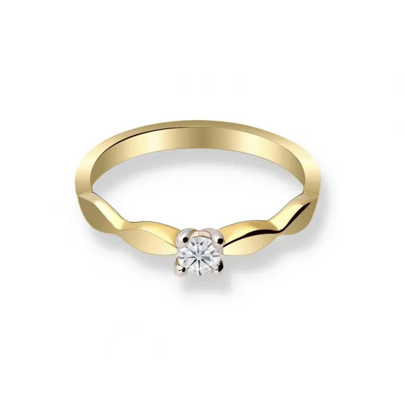 Pierścionek Złoty Z Brylantem 0,15ct RS0360