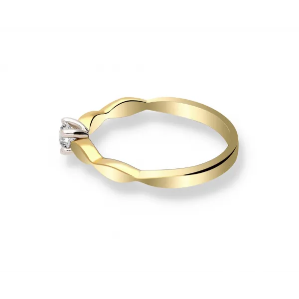 Pierścionek Złoty Z Brylantem 0,15ct RS0360