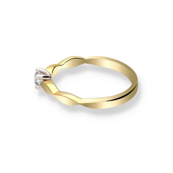 Pierścionek Złoty Z Brylantem 0,15ct RS0360