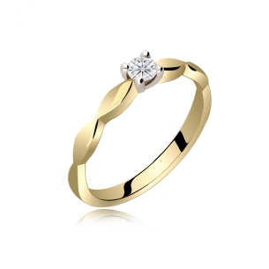 Pierścionek Złoty Z Brylantem 0,15ct RS0360
