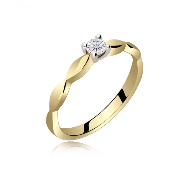 Pierścionek Złoty Z Brylantem 0,15ct RS0360