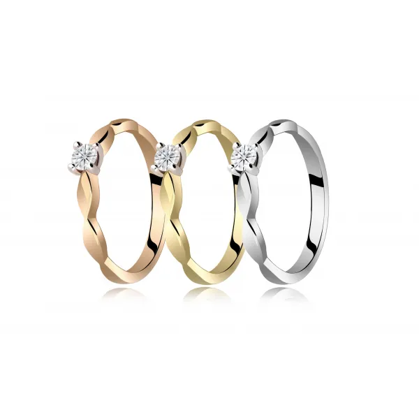 Pierścionek Złoty Z Brylantem 0,15ct RS0360