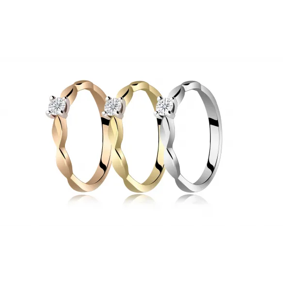 Pierścionek Złoty Z Brylantem 0,15ct RS0360