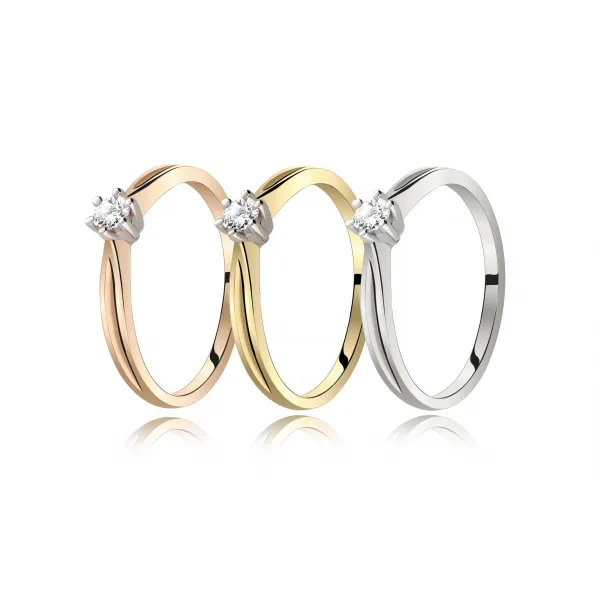 Pierścionek Złoty Z Brylantem 0,15ct RS0445