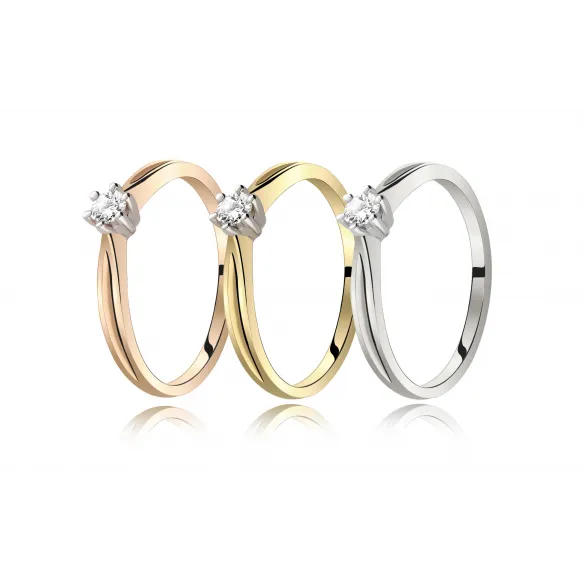 Pierścionek Złoty Z Brylantem 0,15ct RS0445