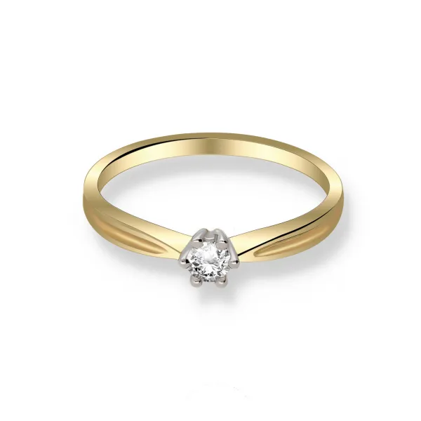 Pierścionek Złoty Z Brylantem 0,15ct RS0445