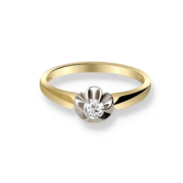 Pierścionek Złoty Z Brylantem 0,15ct RS0157