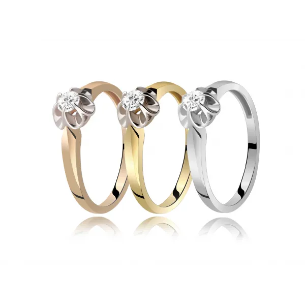 Pierścionek Złoty Z Brylantem 0,15ct RS0157